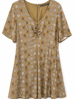 & Other Stories Tiger Print Mini Dress Size 8